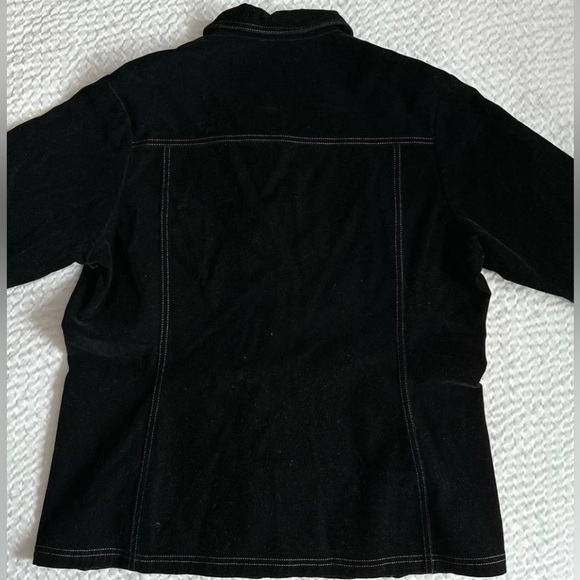 Vintage black button up jacket with white stitching - Picture 3 of 3